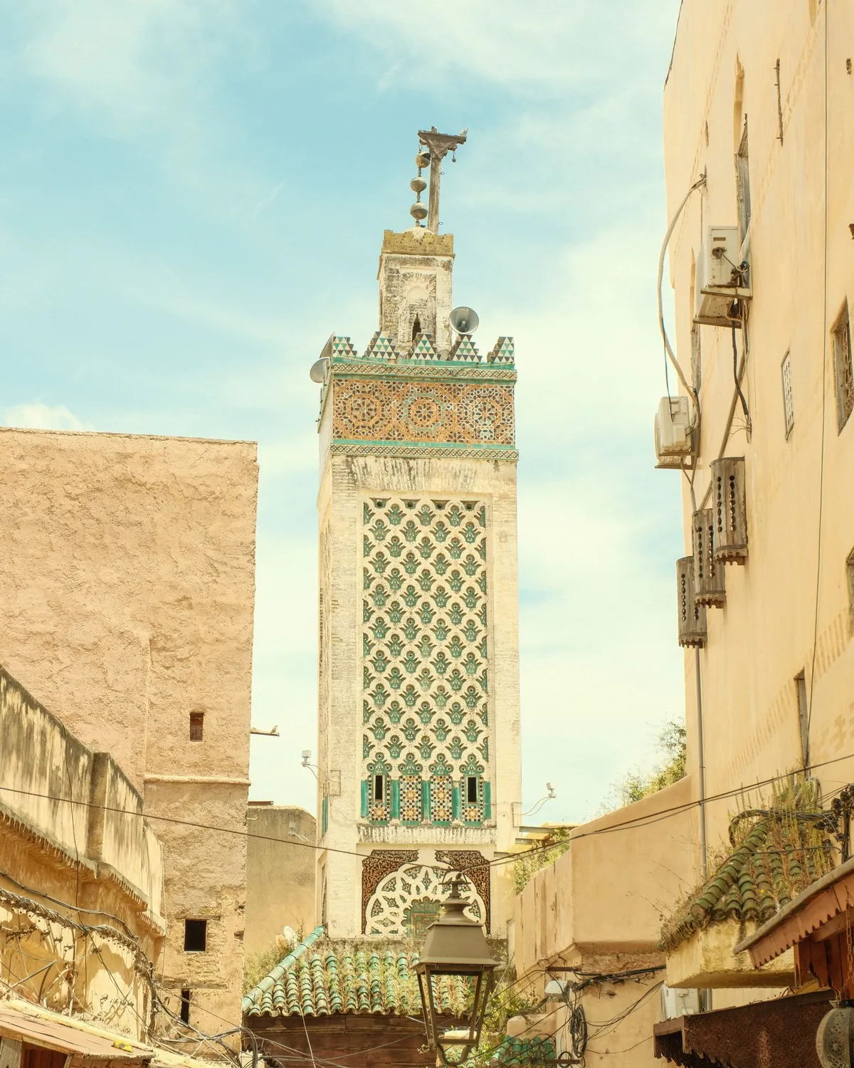Bou Inania minaret rising above the Fes medina